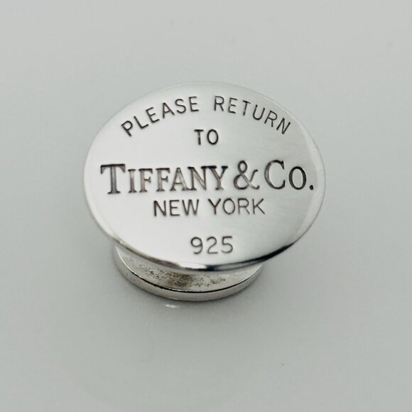 Return to Tiffany Oval Cufflink in Sterling Silver 1 Single Replacement For Lost - Picture 3 of 6